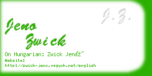 jeno zwick business card